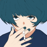 たばこを咥えている女の子