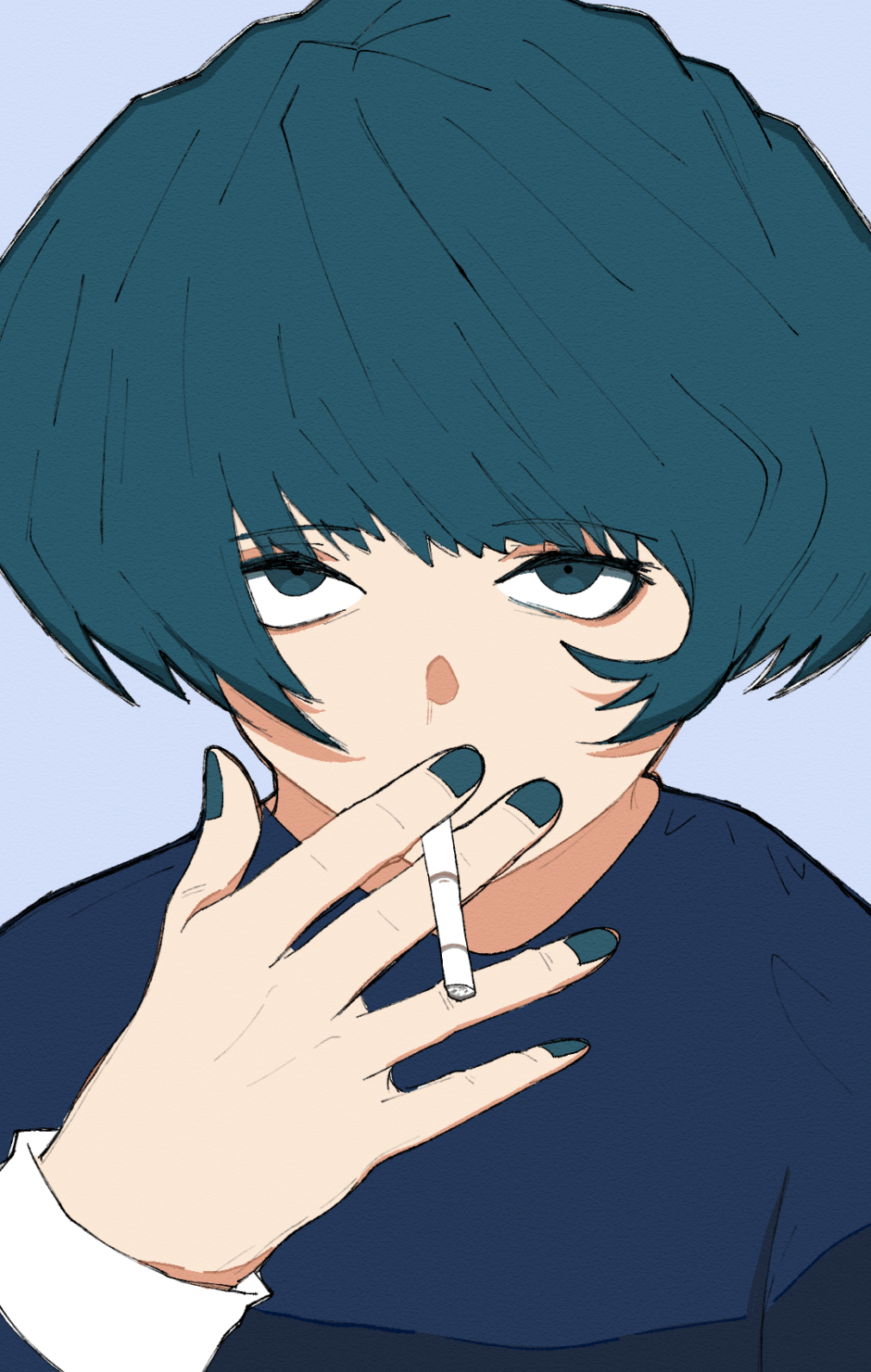 たばこを咥えている女の子