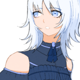何かを見つめる銀髪の少女