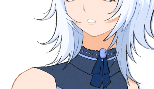 何かを見つめる銀髪の少女