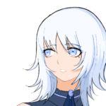 何かを見つめる銀髪の少女